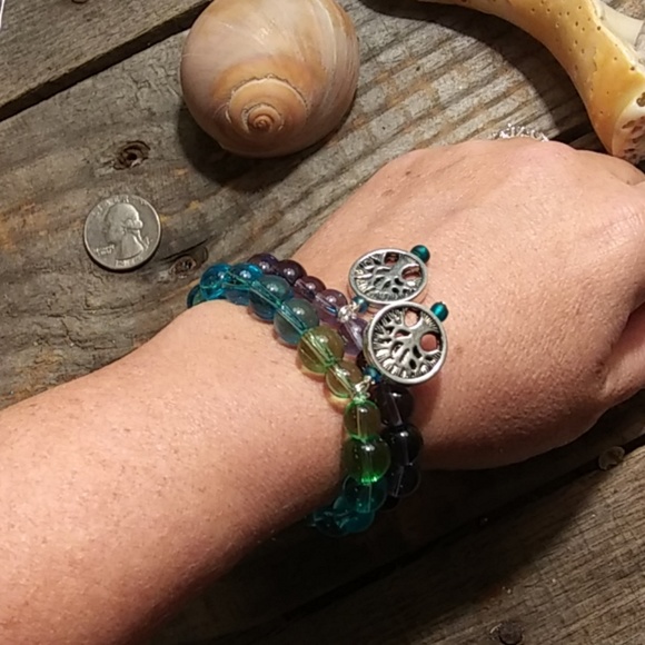 NWT Handmade 10mm Bead Tree of Life  Bracelet - Picture 2 of 6